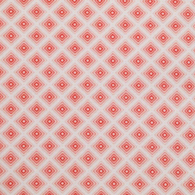 F/X Fusion Printed Performance Polo in Coral Mini Squares