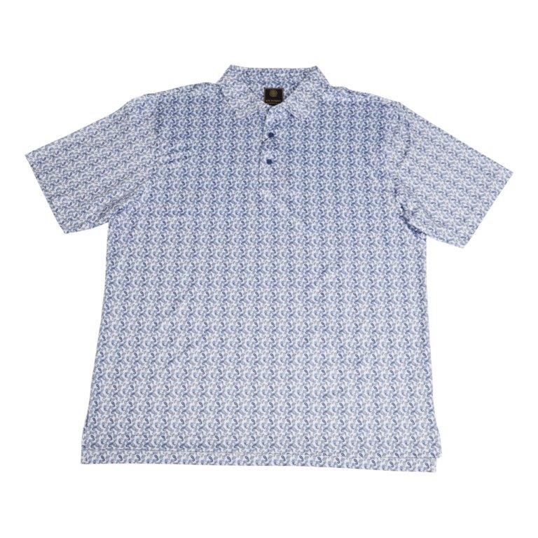 F/X Fusion Printed Performance Polo in Navy Mini Paisley
