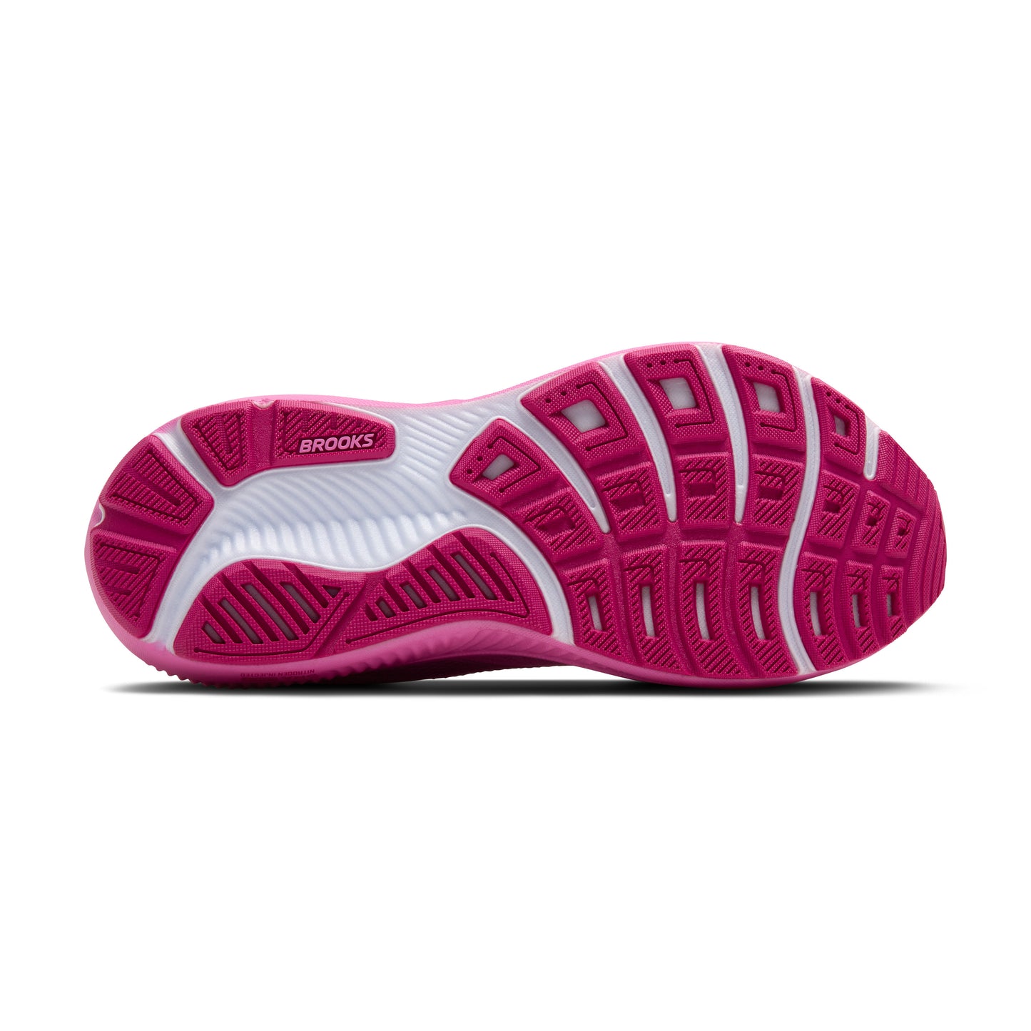 Womens Brooks Ghost 17 Running Shoe in Pink/Fuchsia/Gold