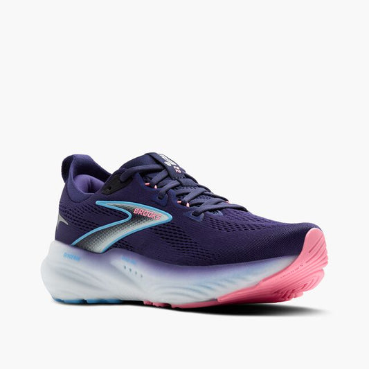 Womens Brooks Glycerin 22 Running Shoe in Blue Ribbon/Peacoat/Dianthus