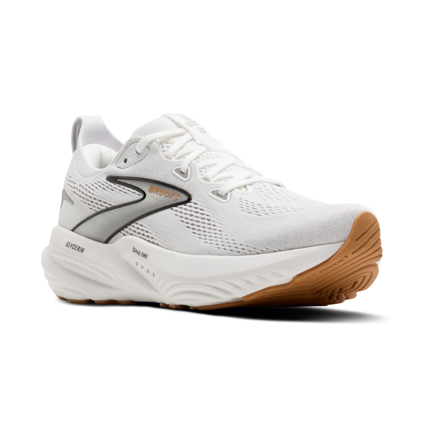 Womens Brooks Glycerin 22 Running Shoe in White/Grey/Black
