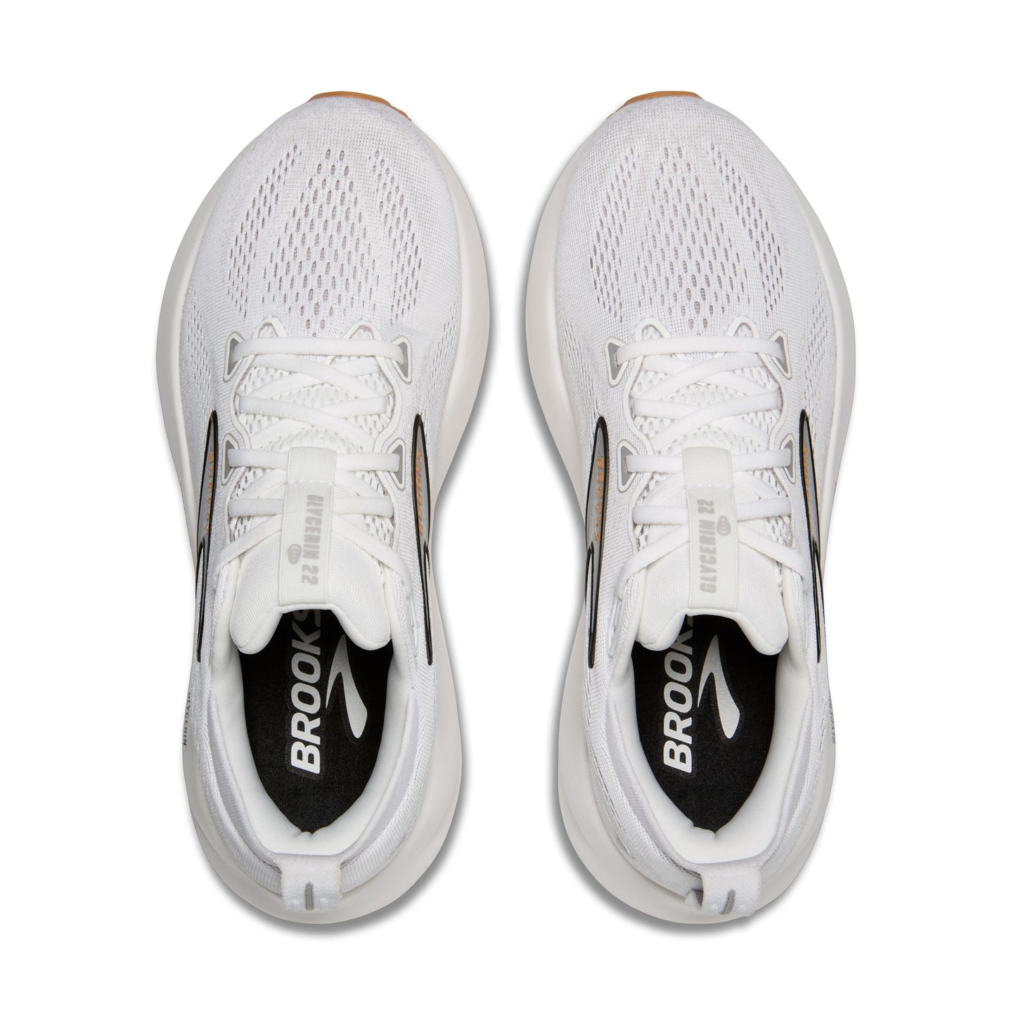Womens Brooks Glycerin 22 Running Shoe in White/Grey/Black