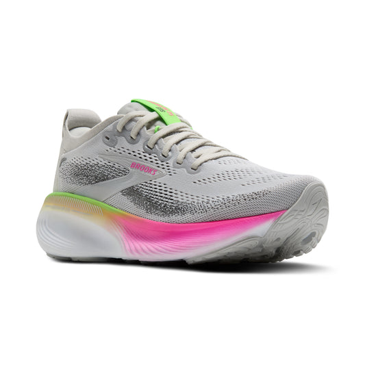 Womens Brooks Adrenaline GTS 25 Running Shoe in Oyster/Pink/Green