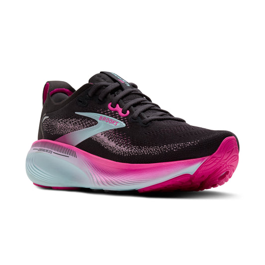 Womens Brooks Adrenaline GTS 25 Running Shoe in Black/Cyber Pink/Iced Aqua