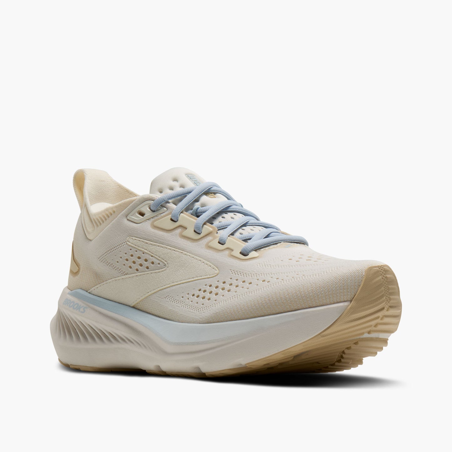 Womens Brooks Glycerin 23 Running Shoe in Coconut/Sand/Skyway