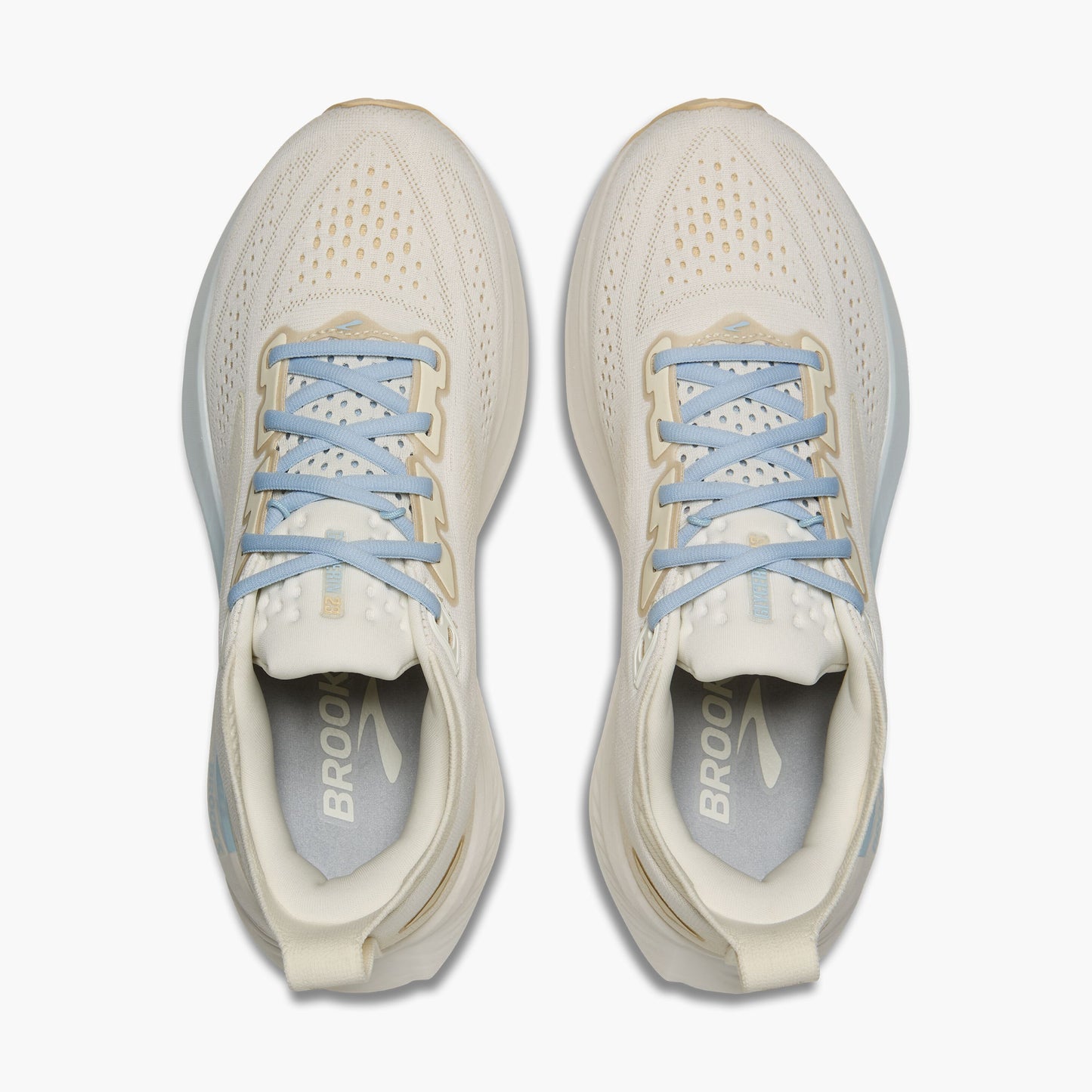 Womens Brooks Glycerin 23 Running Shoe in Coconut/Sand/Skyway