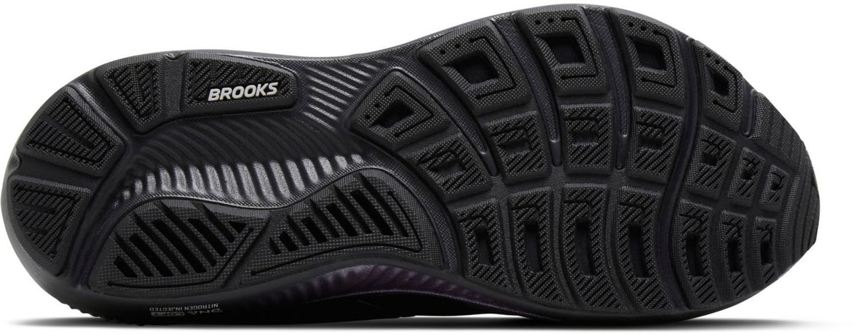 Womens Brooks Ghost 18 Running Shoe in Ebony/Folkstone/Metallic