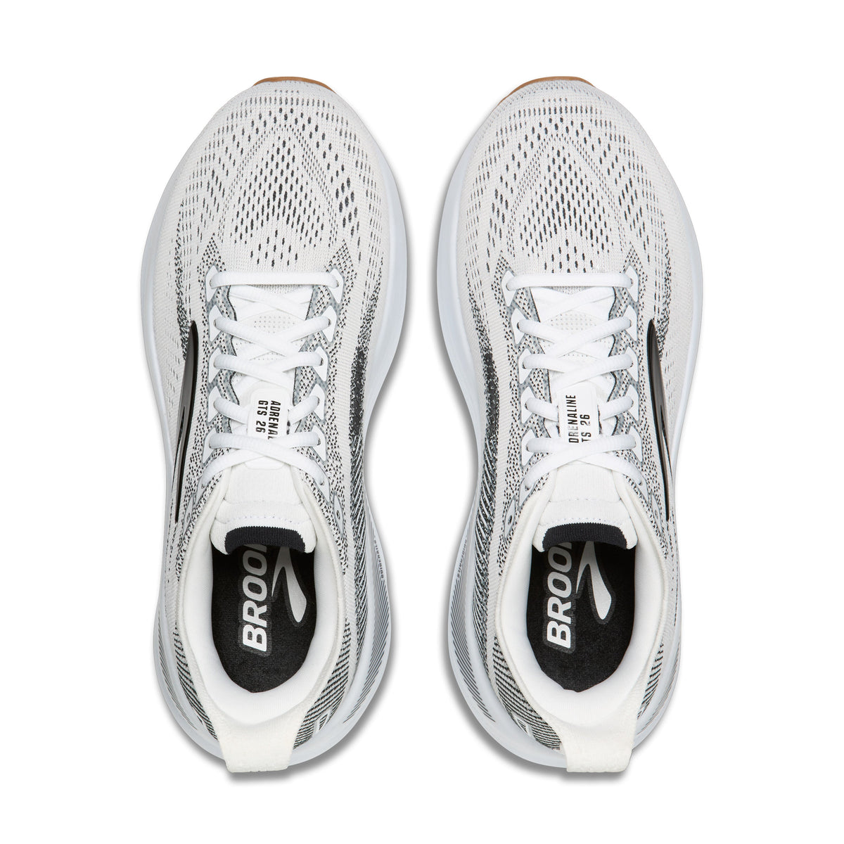 Womens Brooks Adrenaline GTS 26 Running Shoe in White/Black/Gum