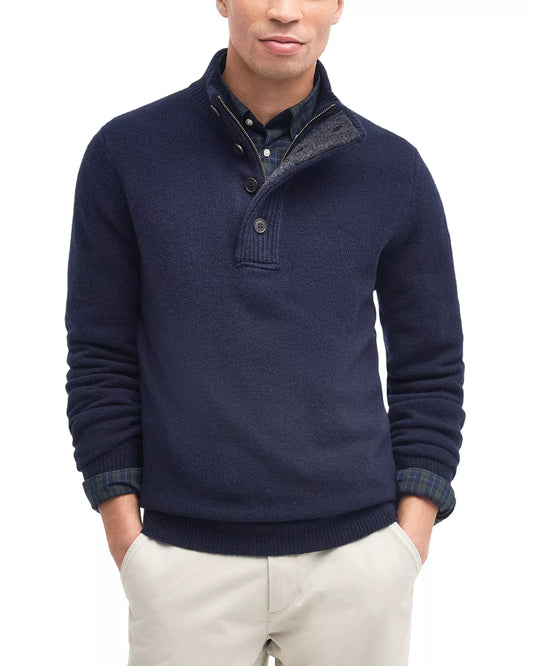 Barbour Mens Essential Pullover Patch Half Zip in Navy