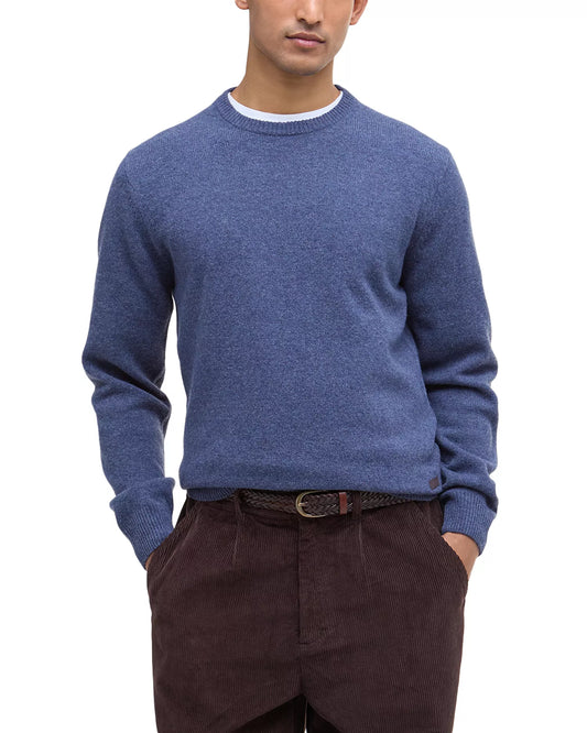 Barbour Mens Essential Patch Crew Neck Sweater in Dark Indigo