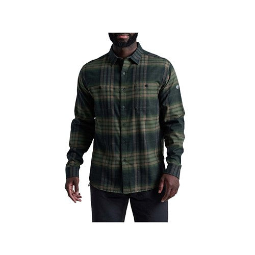 Kuhl Mens Fugitive LS Flannel Shirt in Dark Forest