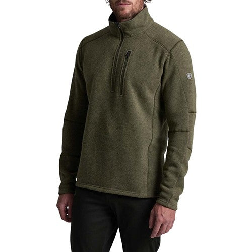 Kuhl Mens Interceptr Quarter Zip Sweater in Moss Stone