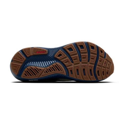 Brooks Mens Ghost 18 Running Shoe in Coconut/Red/Blue