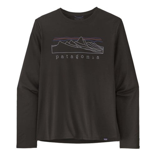 Patagonia Mens L/S Cap Cool Daily Graphic Shirt in Stratapeaks:Black
