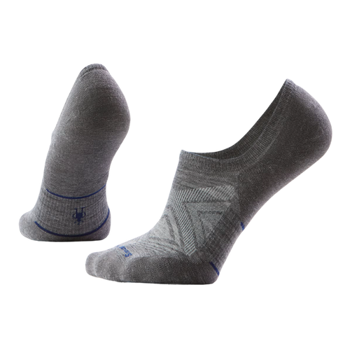 Smartwool Mens Run Zero Cushion No Show Socks in Light Grey