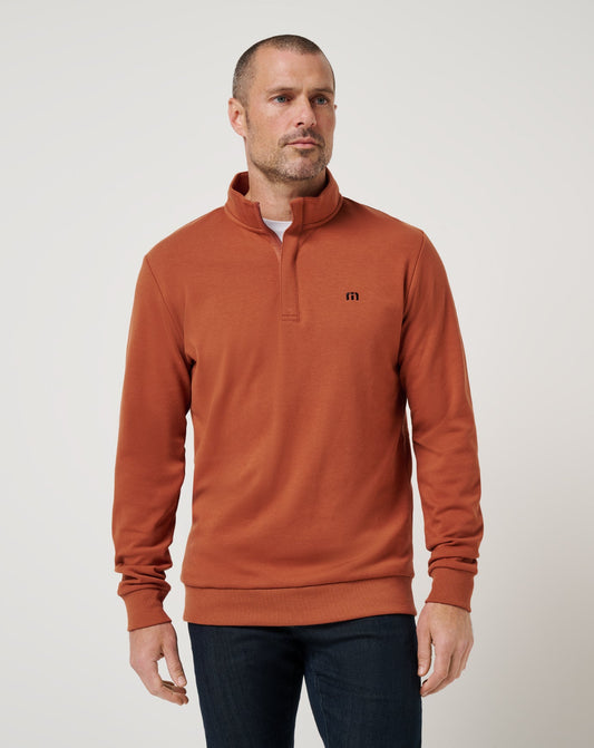 Travis Mathew Cloud Quarter Zip 2.0 in Maple