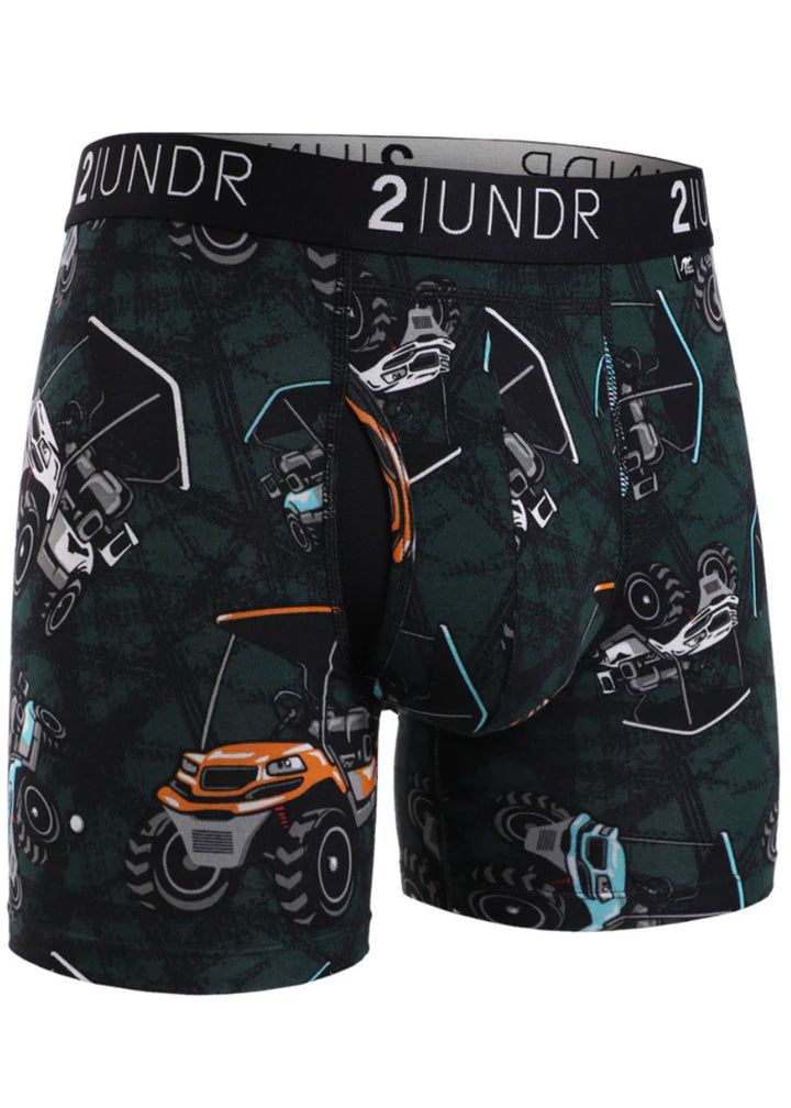 2 UNDR Swing Shift 6" Boxer Brief in Cart Attack