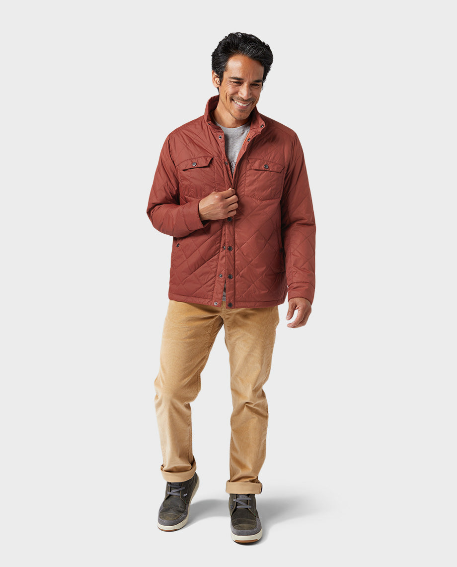 Stio Mens Skycrest Insulated Snap Shirt in Coyote Trail