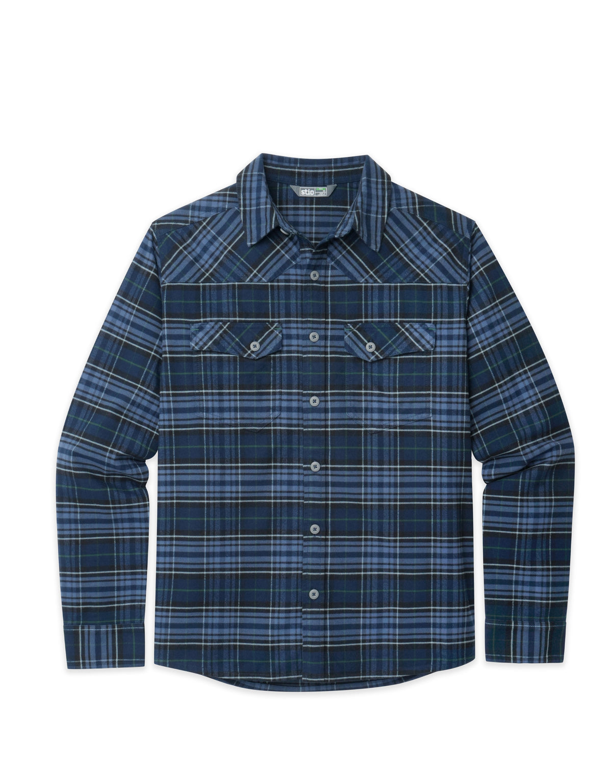 Stio Mens Junction Midweight Flannel Shirt in Mountain Shadow Plaid