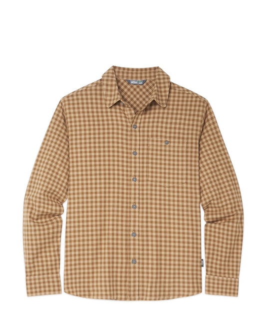 Stio Mens Miter Stretch Lightweight Flannel Shirt in Trailhead Mini Check