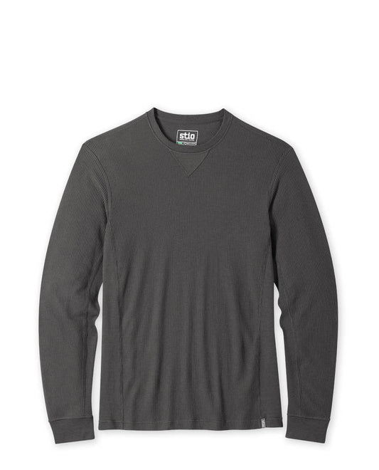 Stio Mens Wister Waffle LS Knit in Raven