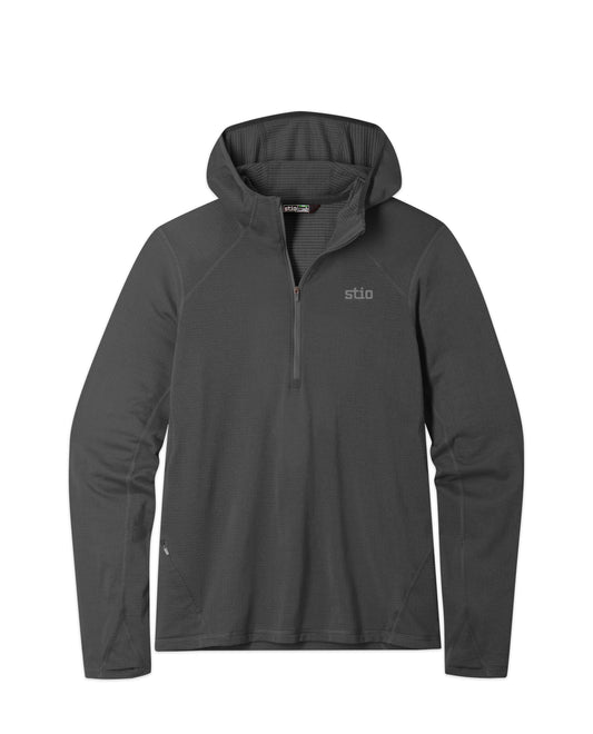 Stio Mens Trax Power Grid Half Zip Hoodie in Raven