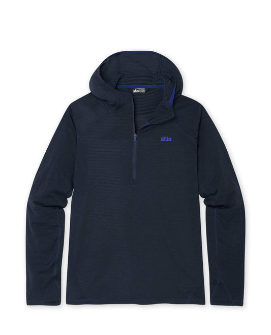 Stio Mens Trax Power Grid Half Zip Hoodie in Mountain Shadow