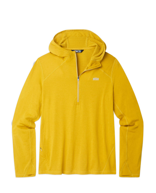 Stio Mens Trax Power Grid Half Zip Hoodie in Sun Valley