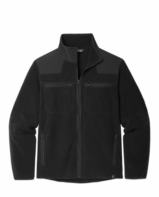 Stio Mens Rawlins Fleece Jacket in Abyss Boundary Black