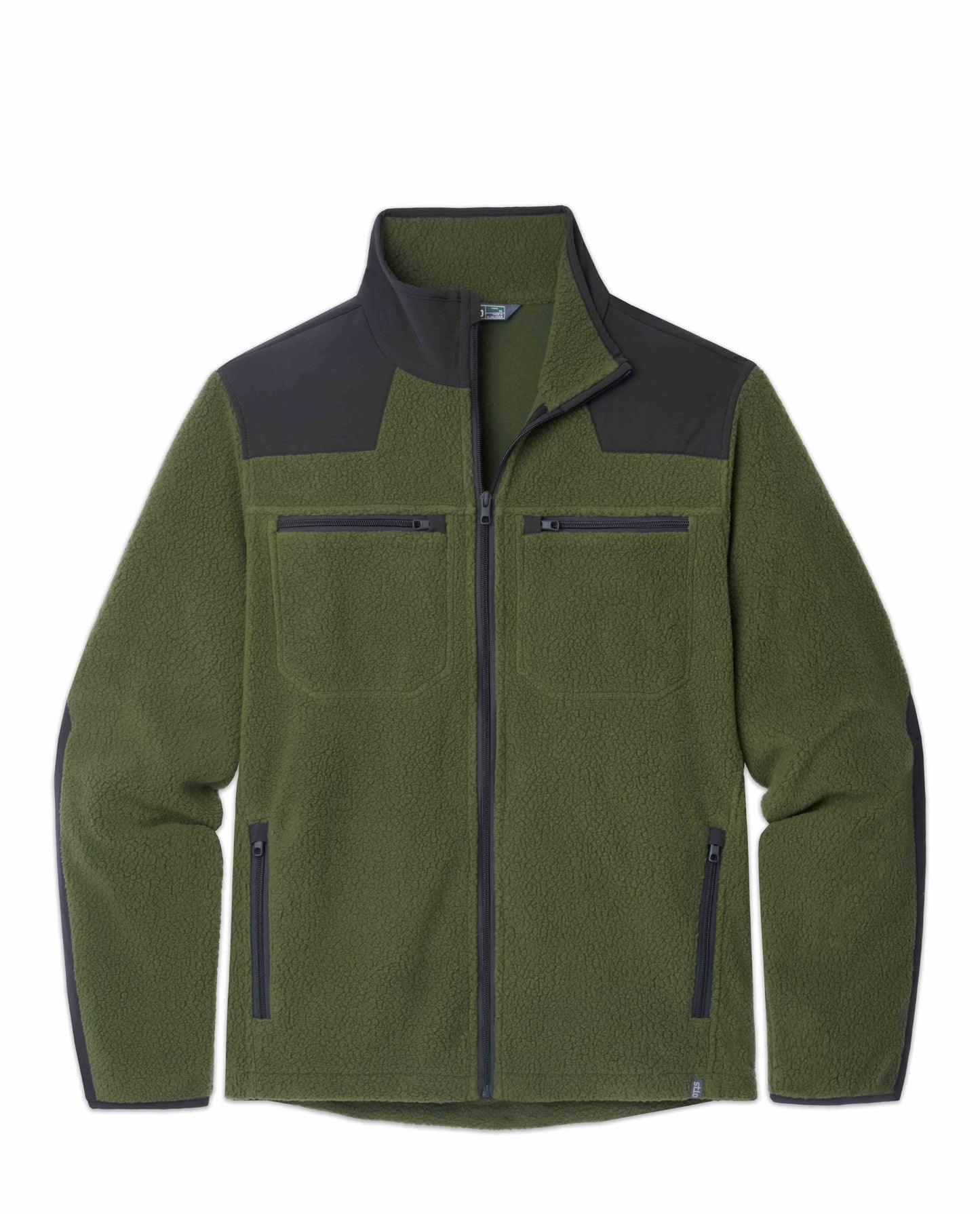 Stio Mens Rawlins Fleece Jacket in Pine Forest Boundary Black