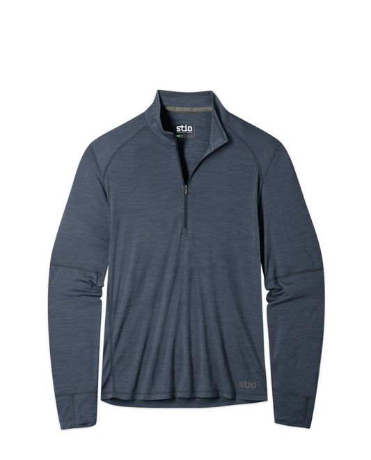 Stio Mens Basis PeakWool Lightweight Half Zip in Mountain Shadow