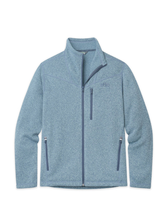 Stio Mens Wilcox Fleece Jacket in  Vintage Indigo Heather