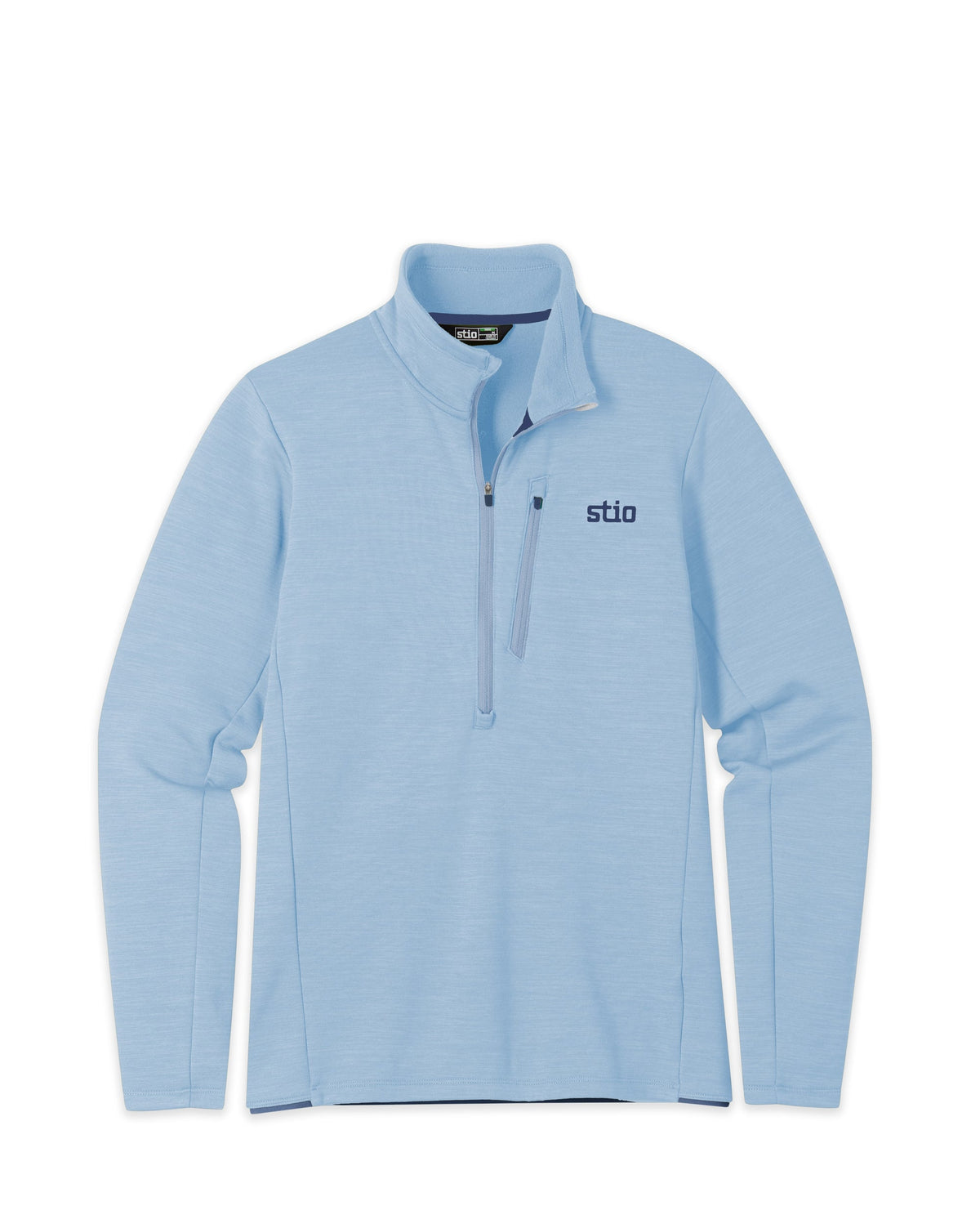 Stio Mens Glide Power Stretch Half Zip in Blue Heron Heather