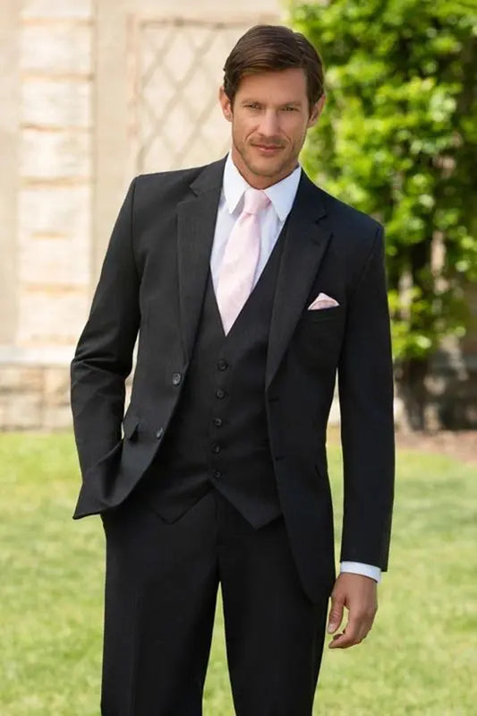 Larr Brio Metro 5 Button Suit Vest in Charcoal