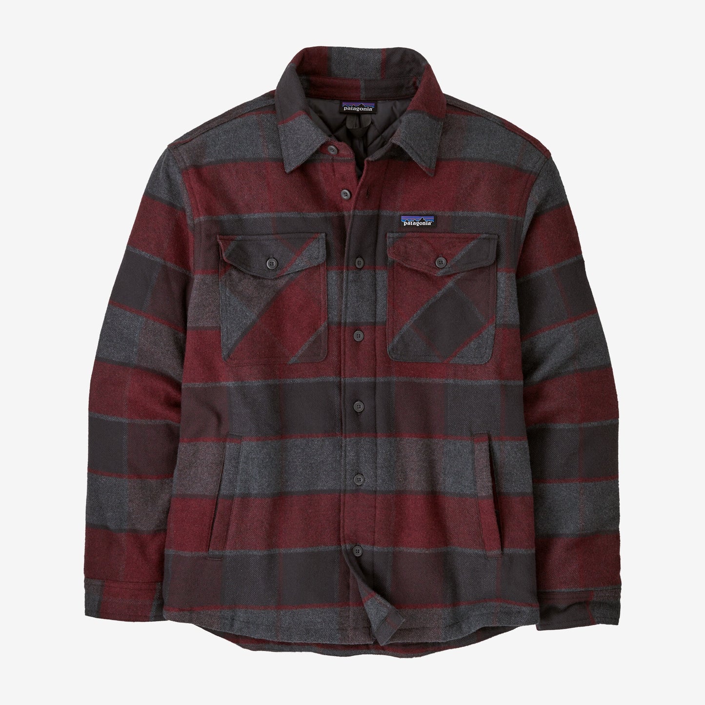 Patagonia Mens LW Insulated Fjord Flannel Shirt in William: Ink Black