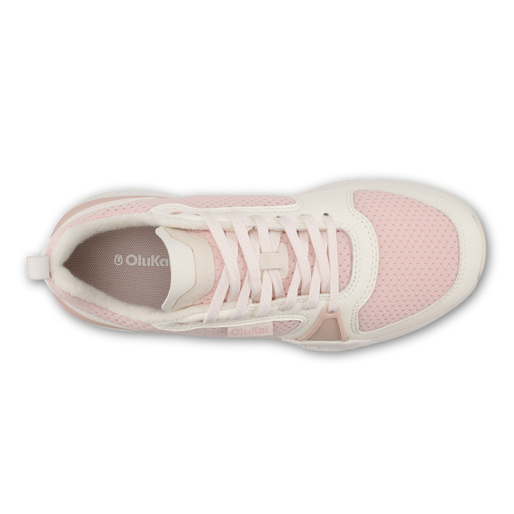 Womens Olukai Anau Pickleball Sneakers in Rose Dust/Bright White