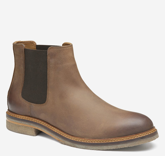 Johnston & Murphy Calder Chelsea Boot in Brown Oiled Full Grain