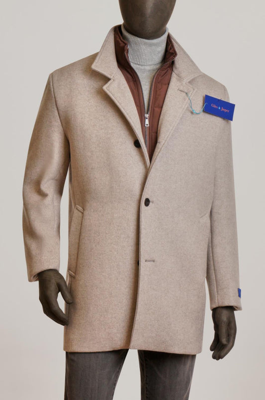 Giles and Jasper Hybrid Coat in Oatmeal