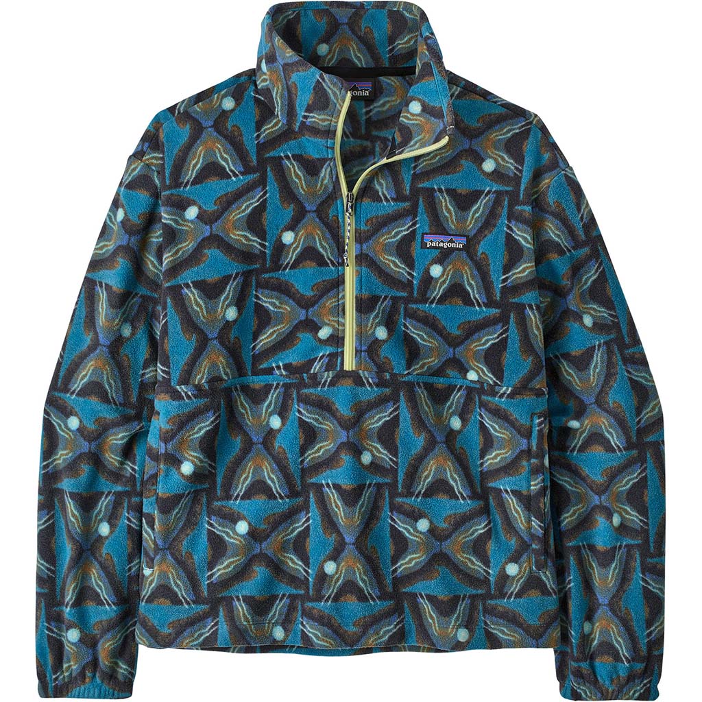 Womens Patagonia Micro D Half Zip Fleece Pullover in Deep Freeze: Black