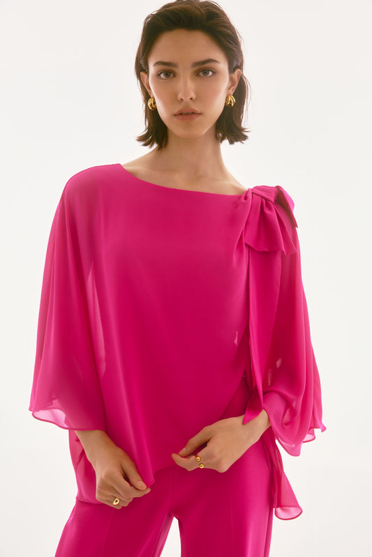 Womens Joseph Ribkoff Bow Detail Pullover in Geranium