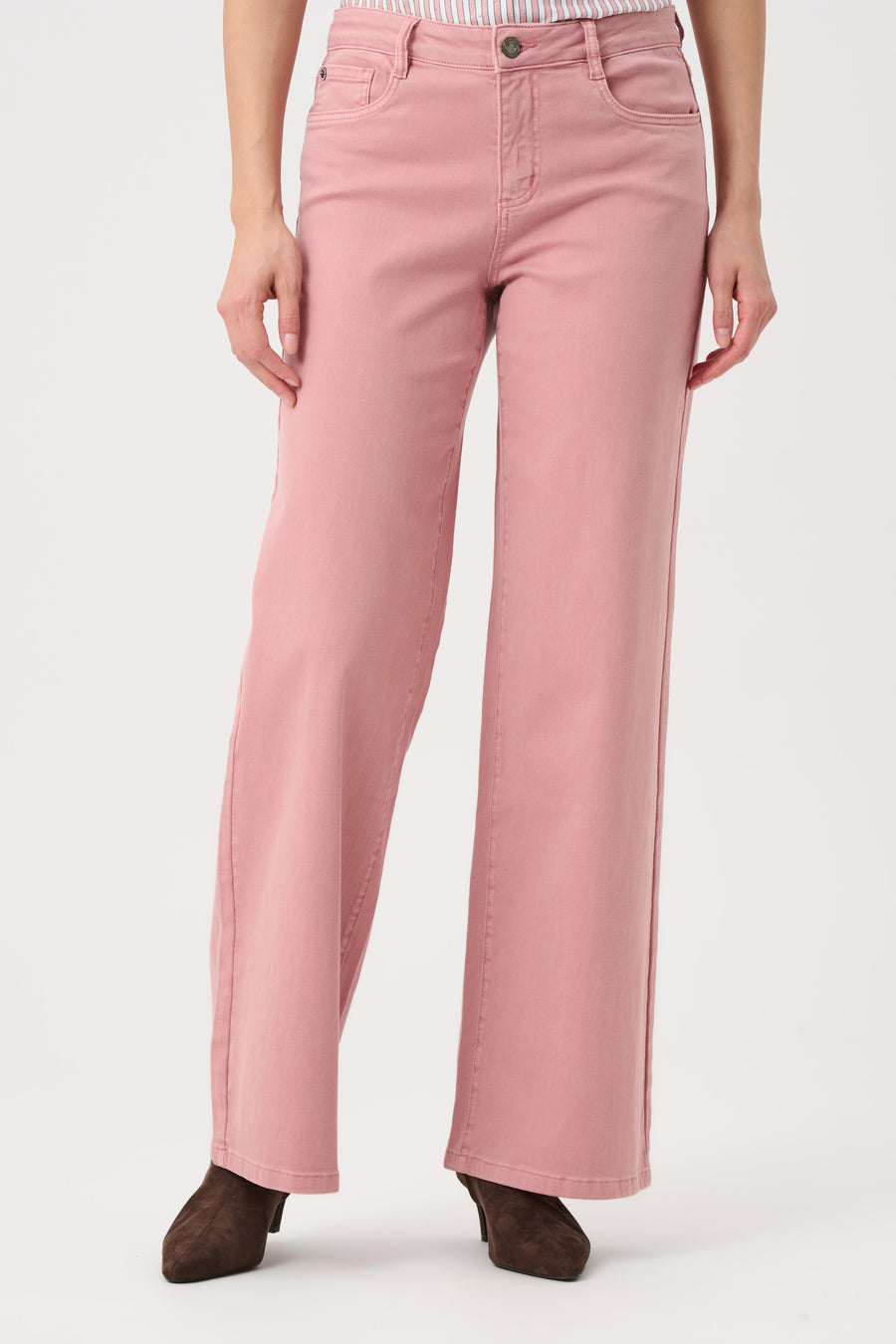 Womens Joseph Ribkoff Wide Leg Stretch Jeans in Vintage Rose