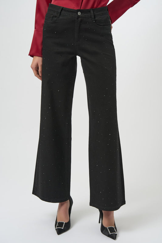 Womens Joseph Ribkoff Mid Rise Flare Trouser in Black