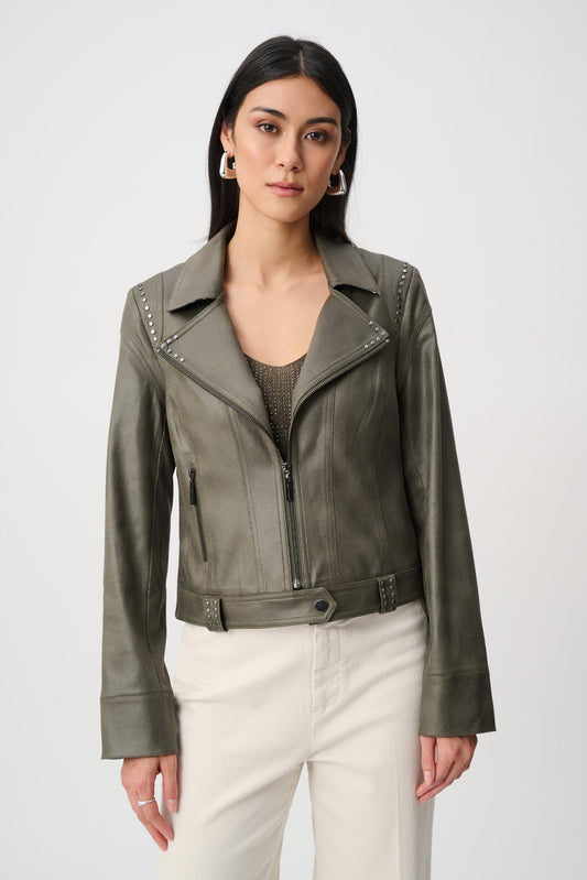 Womens Joseph Ribkoff Biker Jacket in Avocado