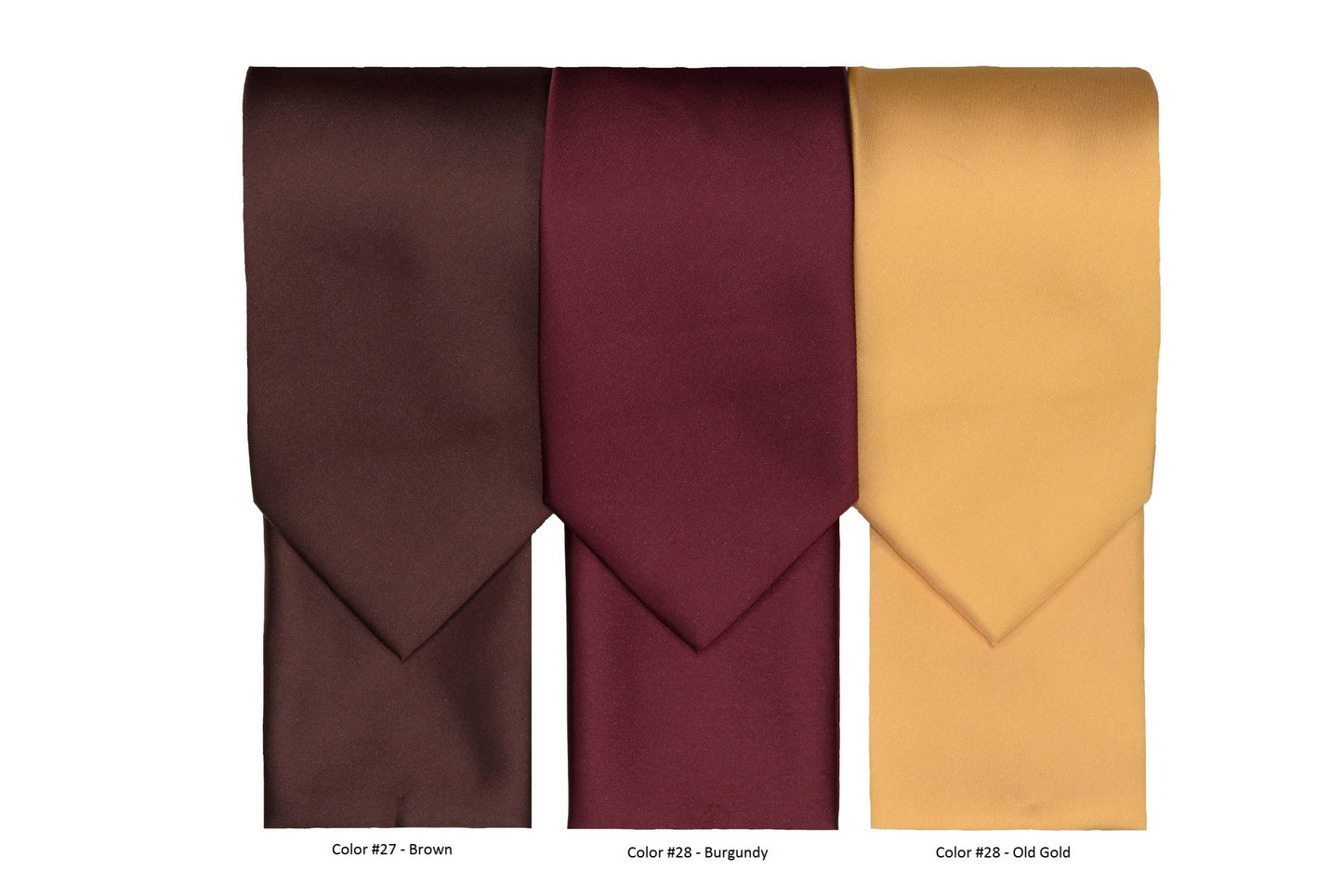 FX Fusion Solid Color Wedding Tie & Pocket Square Set in Brown-Regular Length