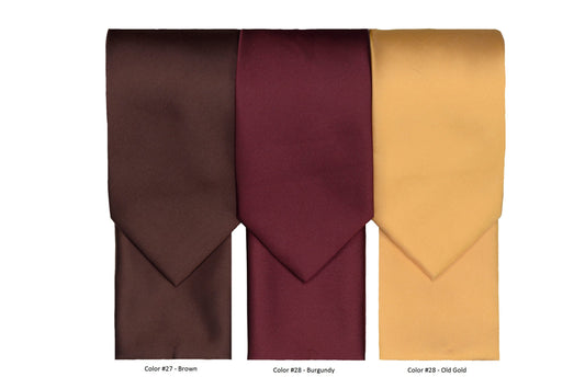 FX Fusion Solid Color Wedding Tie & Pocket Square Set in Brown-Regular Length