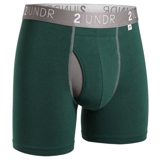 2 UNDR Swing Shift 6" Boxer Brief in Dark Green