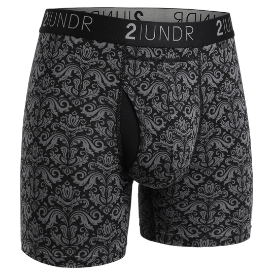 2 UNDR Swing Shift 6" Boxer Brief in Rococo Black