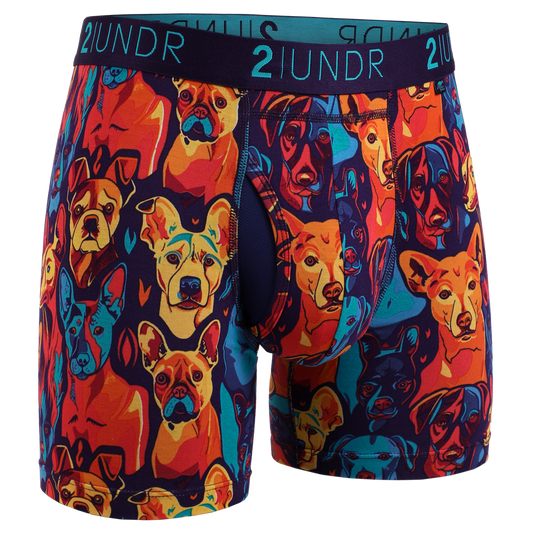 2 UNDR Swing Shift 6" Boxer Brief in Mans Best Friend