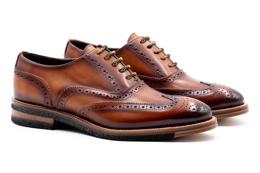 Martin Dingman Tuscan Italian Saddle Leather Wingtip - Whisky