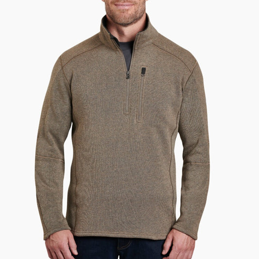 Kuhl Mens Interceptr Quarter Zip Sweater in Oatmeal